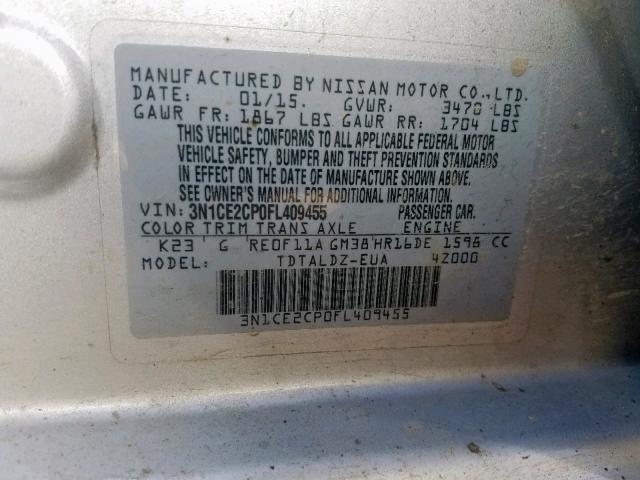 Photo 9 VIN: 3N1CE2CP0FL409455 - NISSAN VERSA NOTE 