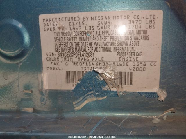 Photo 8 VIN: 3N1CE2CP0FL412081 - NISSAN VERSA NOTE 