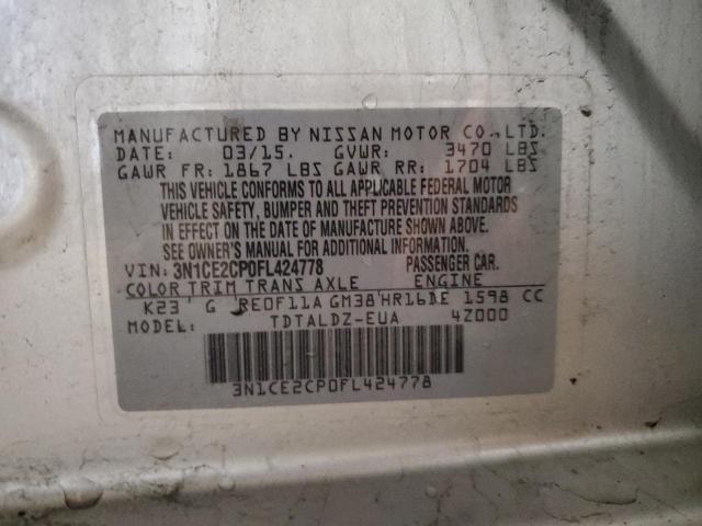 Photo 12 VIN: 3N1CE2CP0FL424778 - NISSAN VERSA 