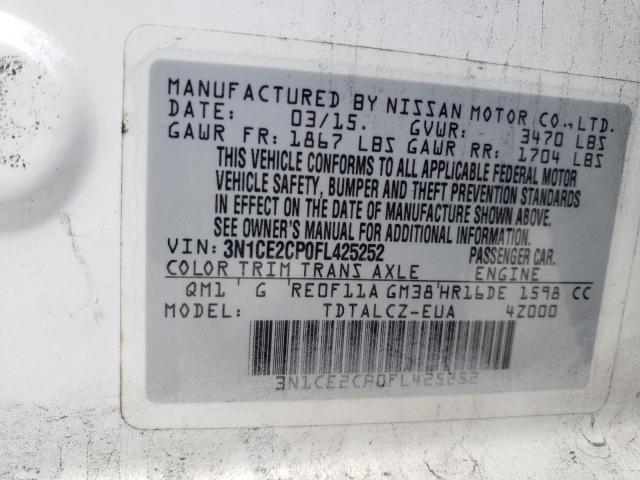 Photo 11 VIN: 3N1CE2CP0FL425252 - NISSAN VERSA 