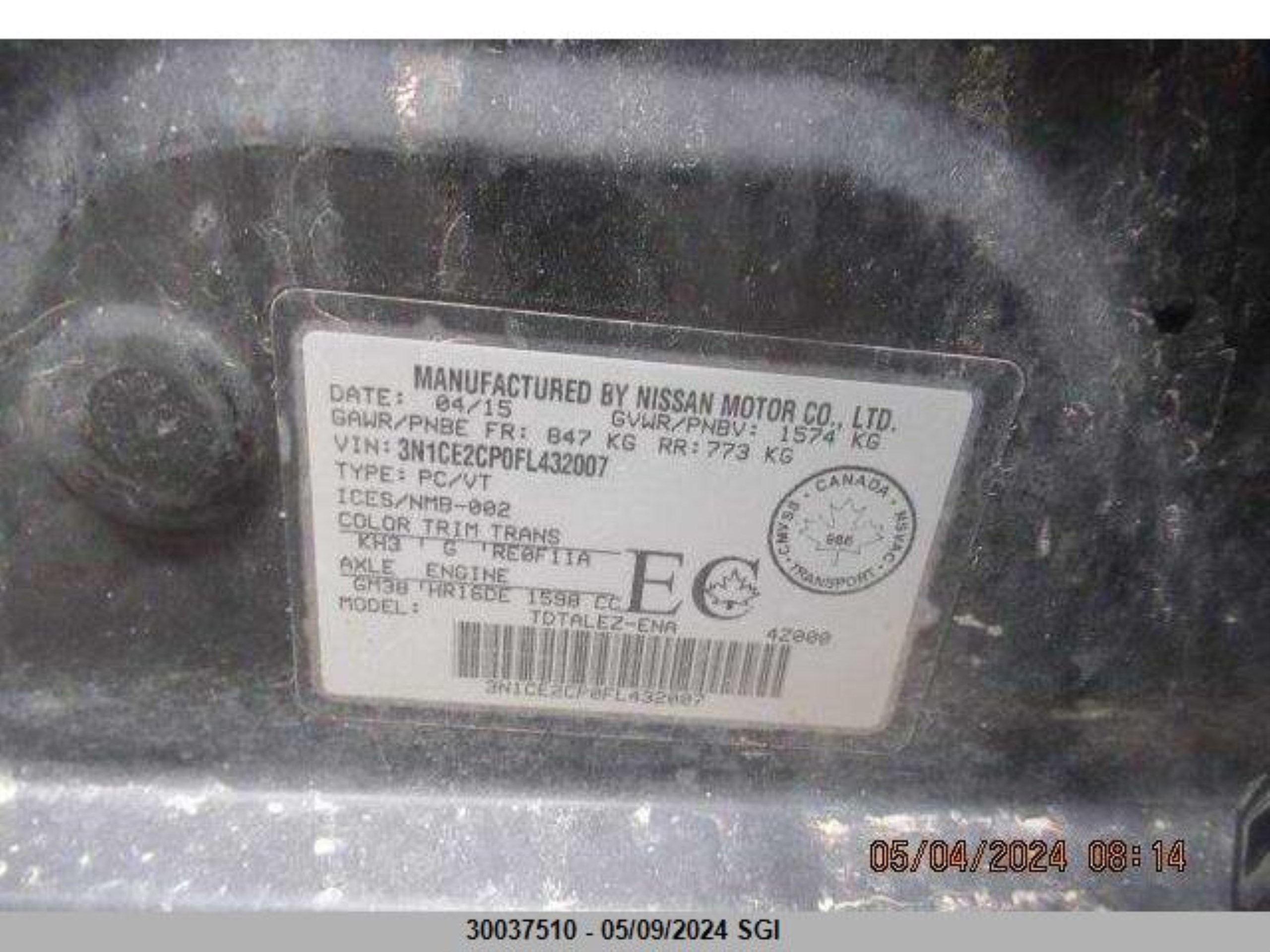 Photo 5 VIN: 3N1CE2CP0FL432007 - NISSAN VERSA 