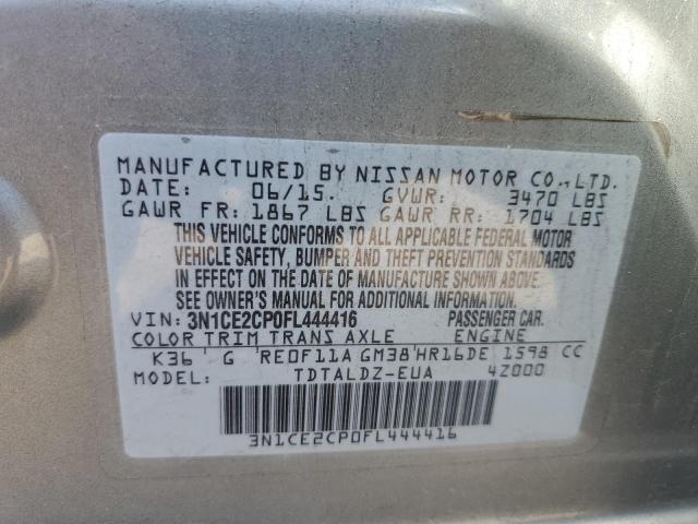 Photo 12 VIN: 3N1CE2CP0FL444416 - NISSAN VERSA 