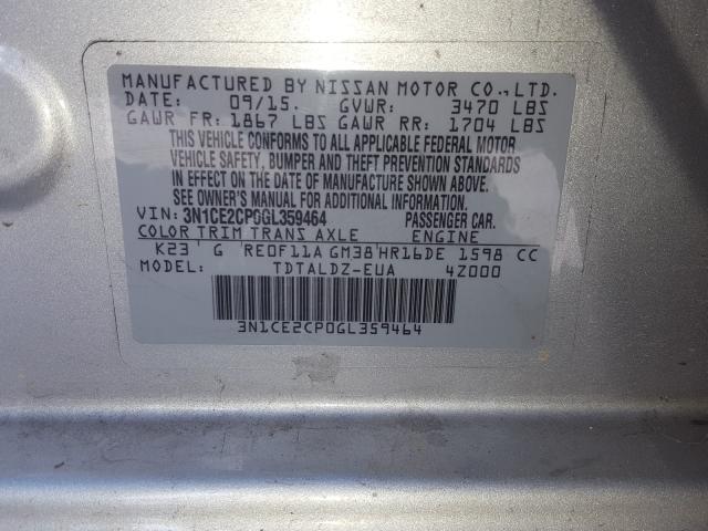 Photo 9 VIN: 3N1CE2CP0GL359464 - NISSAN VERSA NOTE 