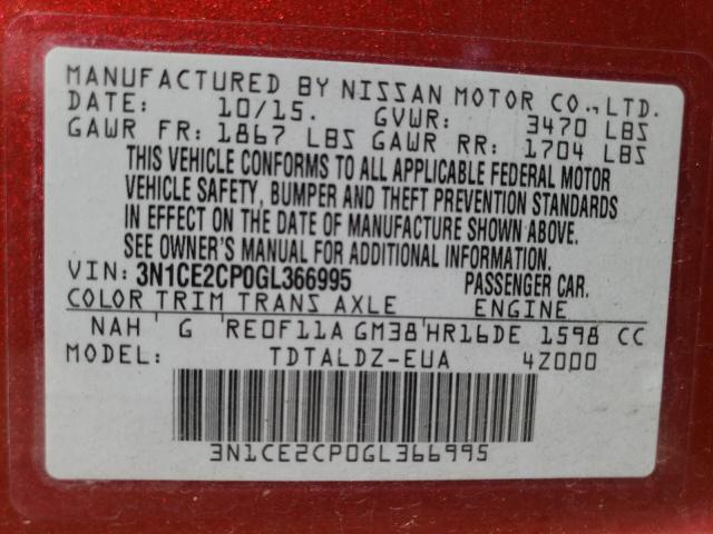 Photo 12 VIN: 3N1CE2CP0GL366995 - NISSAN VERSA NOTE 