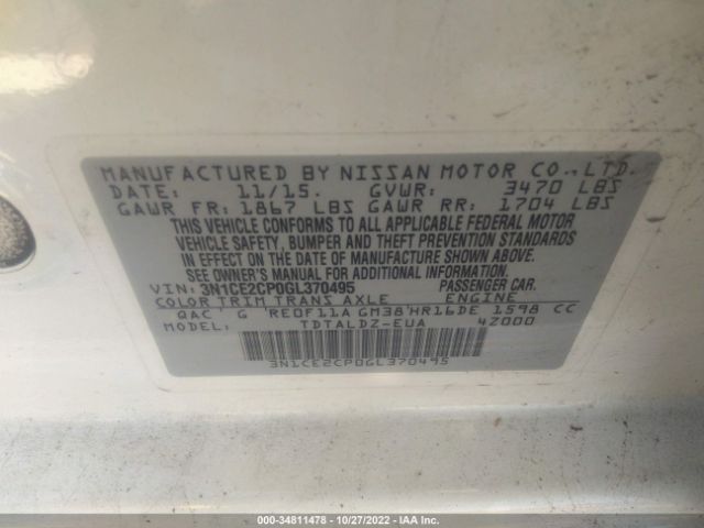 Photo 8 VIN: 3N1CE2CP0GL370495 - NISSAN VERSA NOTE 