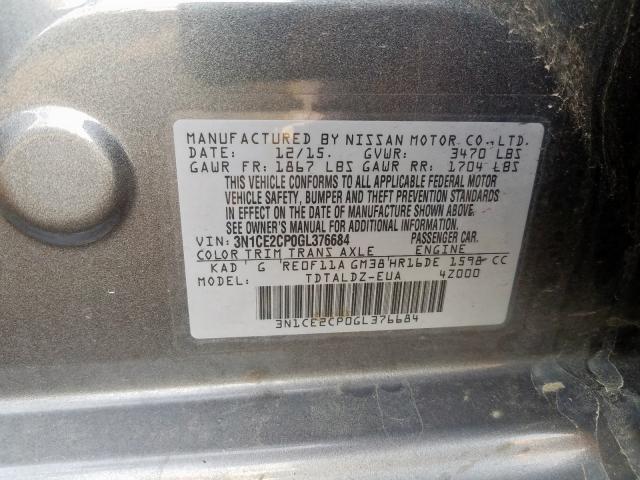 Photo 9 VIN: 3N1CE2CP0GL376684 - NISSAN VERSA NOTE 