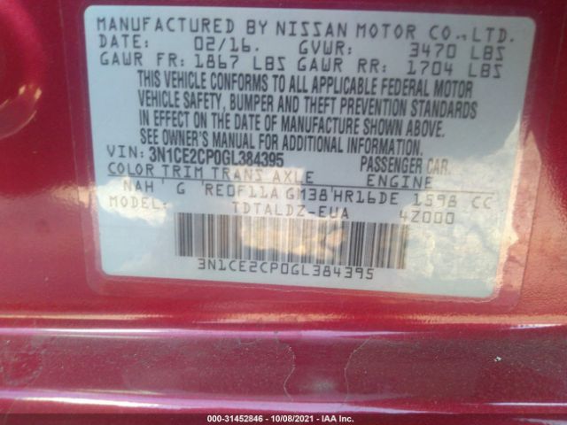 Photo 8 VIN: 3N1CE2CP0GL384395 - NISSAN VERSA NOTE 