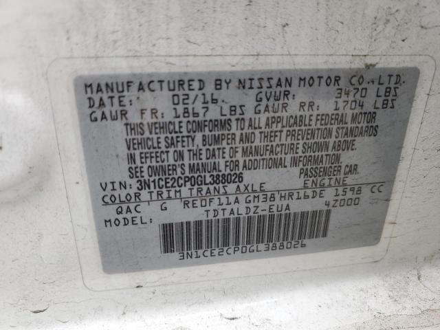 Photo 11 VIN: 3N1CE2CP0GL388026 - NISSAN VERSA 