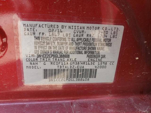 Photo 12 VIN: 3N1CE2CP0GL388608 - NISSAN VERSA NOTE 