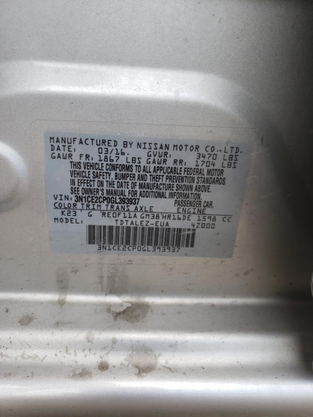 Photo 9 VIN: 3N1CE2CP0GL393937 - NISSAN VERSA NOTE 