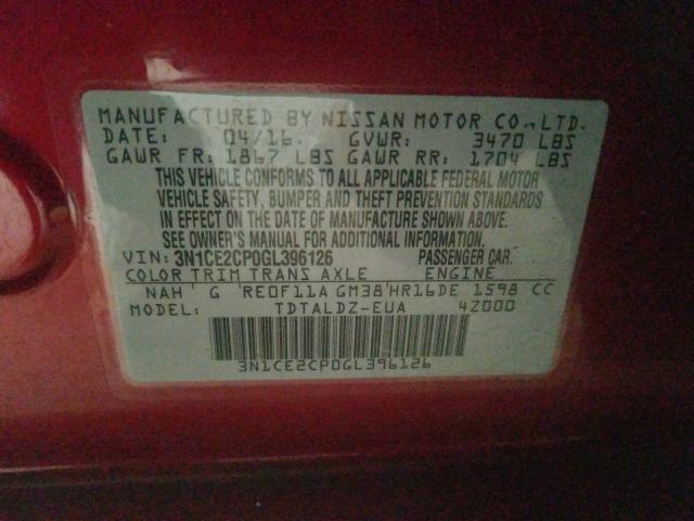 Photo 9 VIN: 3N1CE2CP0GL396126 - NISSAN VERSA NOTE 