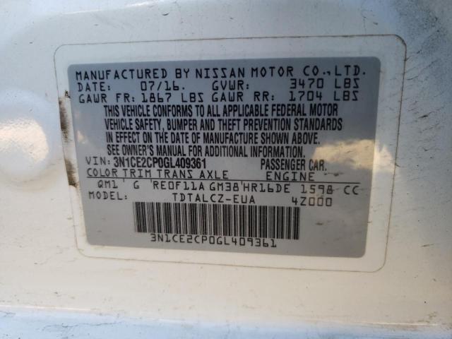 Photo 11 VIN: 3N1CE2CP0GL409361 - NISSAN VERSA 