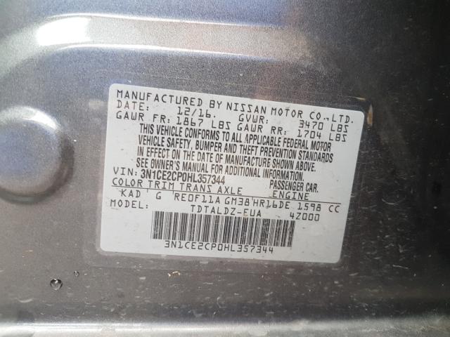 Photo 9 VIN: 3N1CE2CP0HL357344 - NISSAN VERSA NOTE 