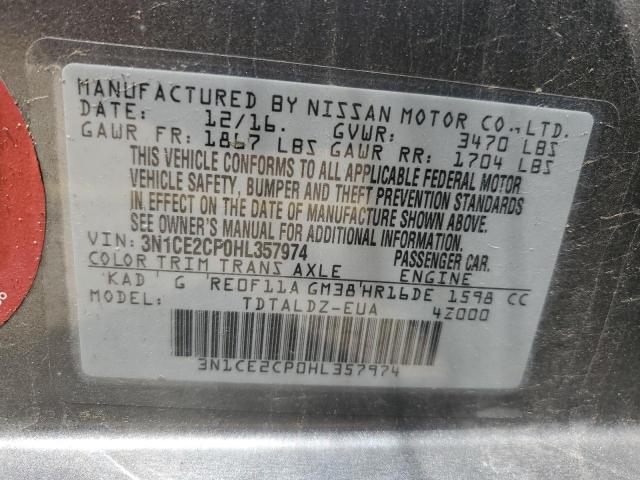 Photo 11 VIN: 3N1CE2CP0HL357974 - NISSAN VERSA 