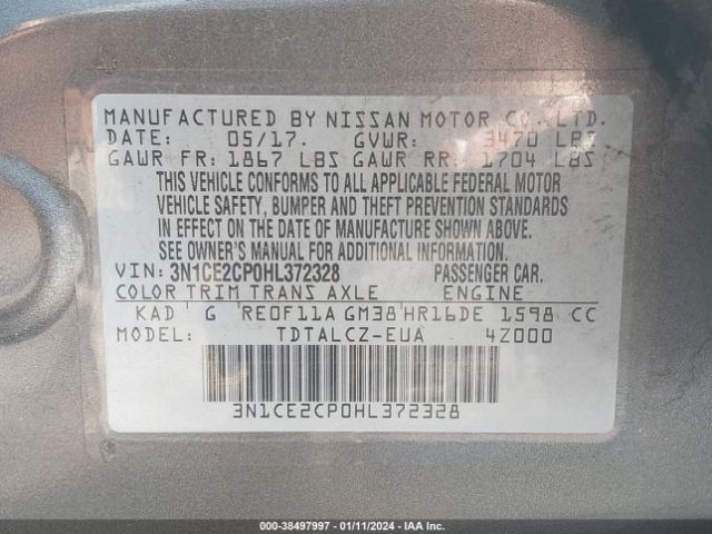 Photo 8 VIN: 3N1CE2CP0HL372328 - NISSAN VERSA NOTE 