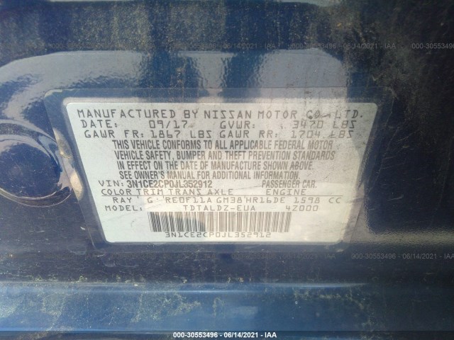 Photo 8 VIN: 3N1CE2CP0JL352912 - NISSAN VERSA 