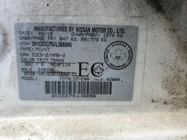 Photo 12 VIN: 3N1CE2CP0JL366986 - NISSAN VERSA NOTE 