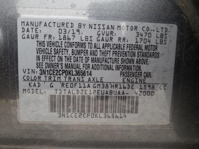 Photo 9 VIN: 3N1CE2CP0KL365614 - NISSAN VERSA NOTE 