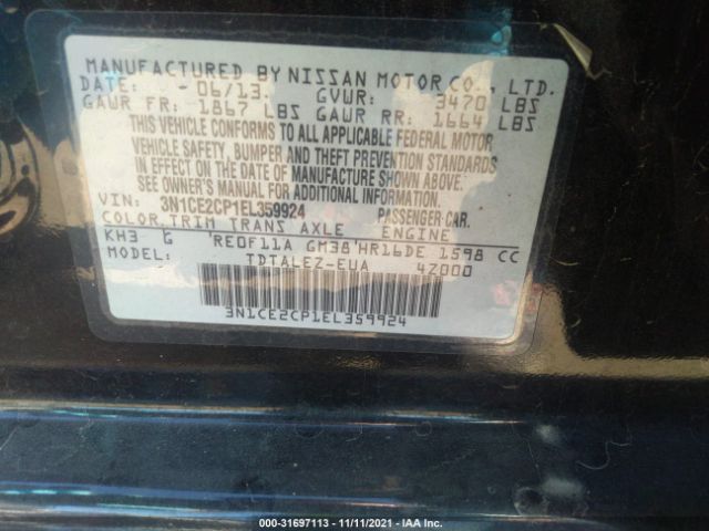 Photo 8 VIN: 3N1CE2CP1EL359924 - NISSAN VERSA NOTE 