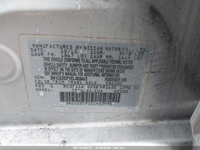 Photo 8 VIN: 3N1CE2CP1EL403498 - NISSAN VERSA NOTE 