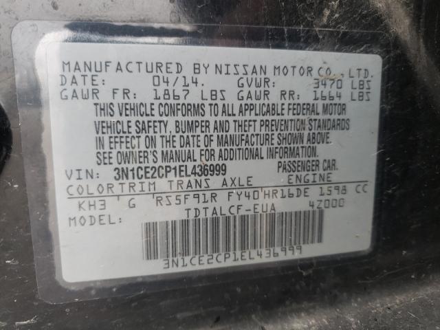 Photo 9 VIN: 3N1CE2CP1EL436999 - NISSAN VERSA NOTE 