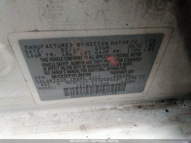 Photo 8 VIN: 3N1CE2CP1FL354188 - NISSAN VERSA NOTE 