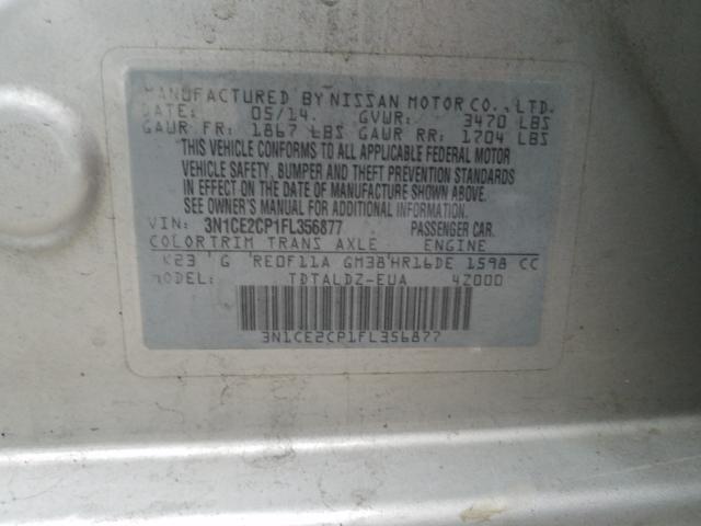 Photo 9 VIN: 3N1CE2CP1FL356877 - NISSAN VERSA NOTE 