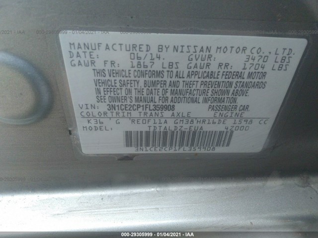 Photo 8 VIN: 3N1CE2CP1FL359908 - NISSAN VERSA NOTE 