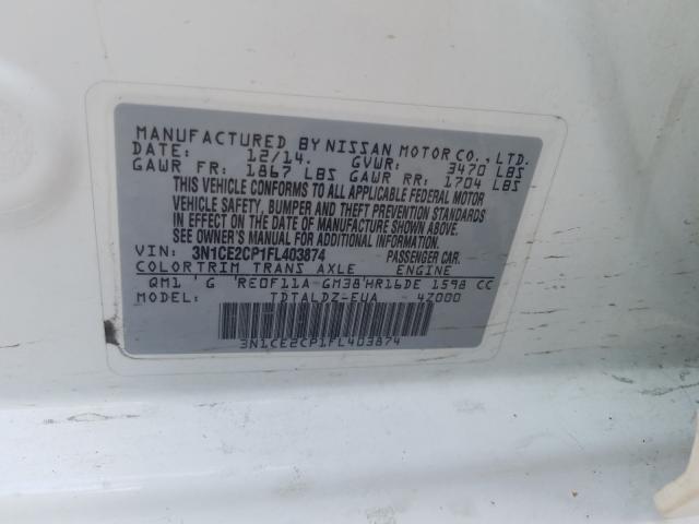 Photo 9 VIN: 3N1CE2CP1FL403874 - NISSAN VERSA NOTE 