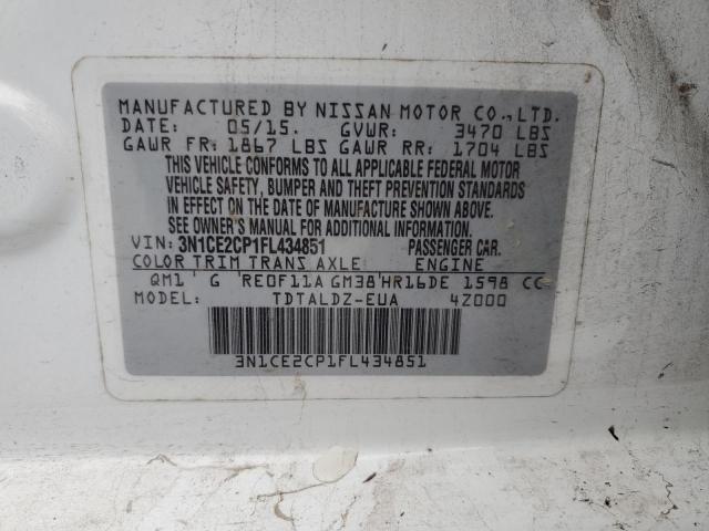 Photo 12 VIN: 3N1CE2CP1FL434851 - NISSAN VERSA NOTE 