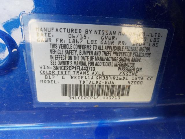 Photo 9 VIN: 3N1CE2CP1FL443713 - NISSAN VERSA NOTE 