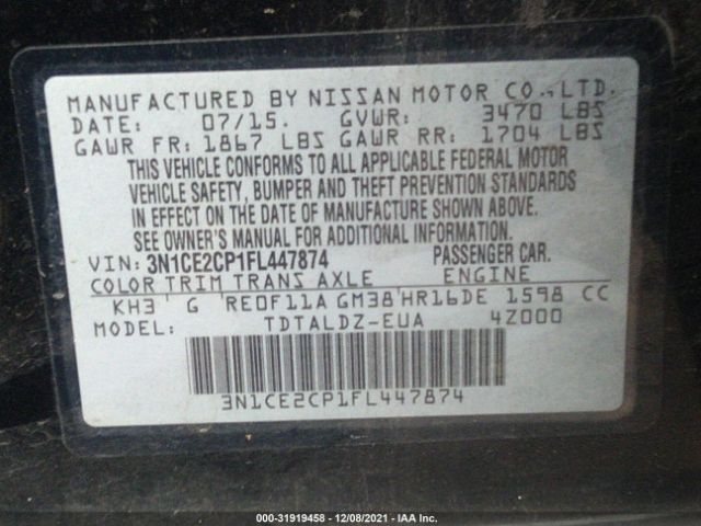 Photo 8 VIN: 3N1CE2CP1FL447874 - NISSAN VERSA NOTE 