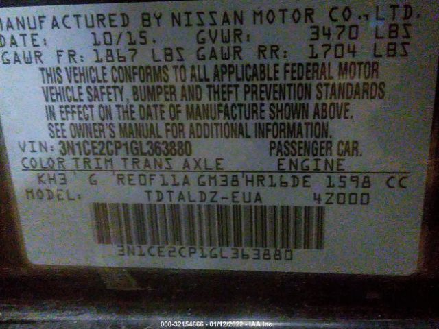 Photo 8 VIN: 3N1CE2CP1GL363880 - NISSAN VERSA NOTE 