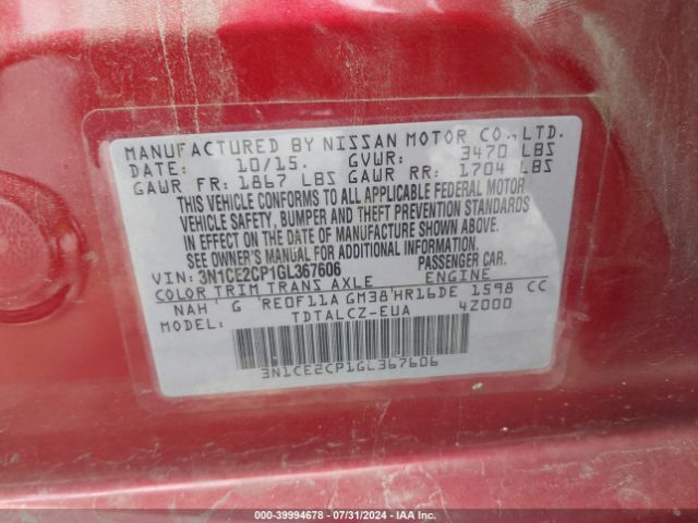 Photo 8 VIN: 3N1CE2CP1GL367606 - NISSAN VERSA NOTE 