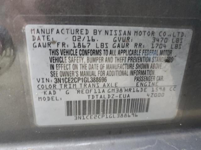 Photo 11 VIN: 3N1CE2CP1GL388696 - NISSAN VERSA NOTE 