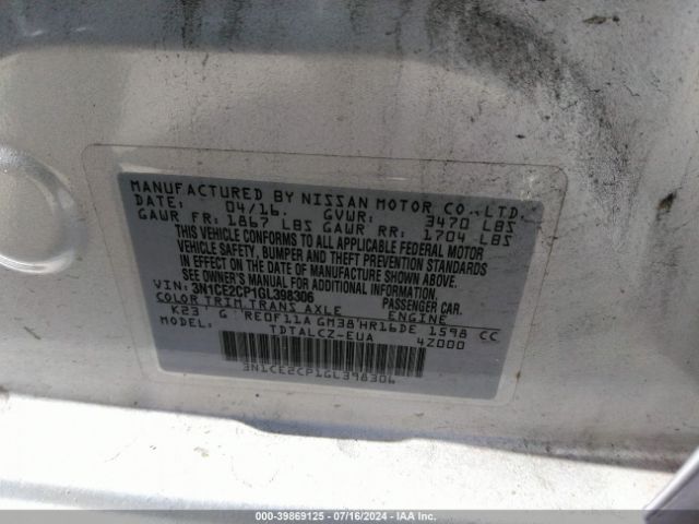 Photo 8 VIN: 3N1CE2CP1GL398306 - NISSAN VERSA NOTE 