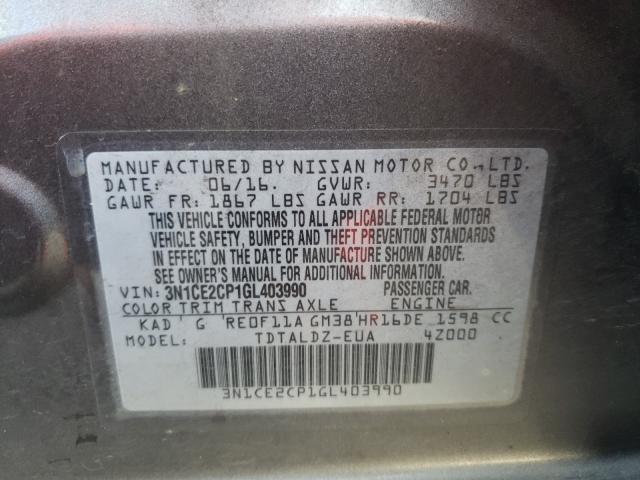 Photo 9 VIN: 3N1CE2CP1GL403990 - NISSAN VERSA NOTE 