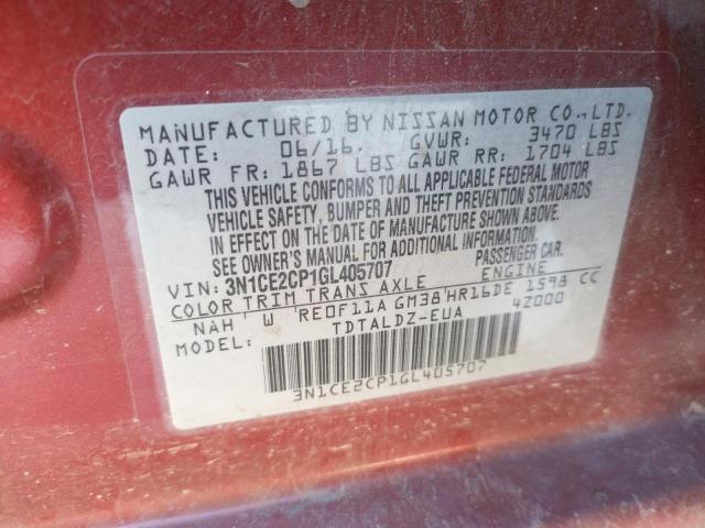 Photo 9 VIN: 3N1CE2CP1GL405707 - NISSAN VERSA NOTE 