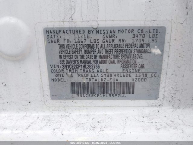 Photo 8 VIN: 3N1CE2CP1HL352766 - NISSAN VERSA NOTE 