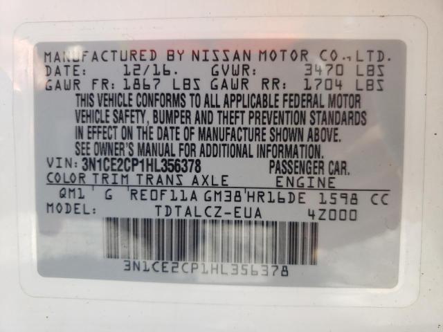 Photo 9 VIN: 3N1CE2CP1HL356378 - NISSAN VERSA NOTE 