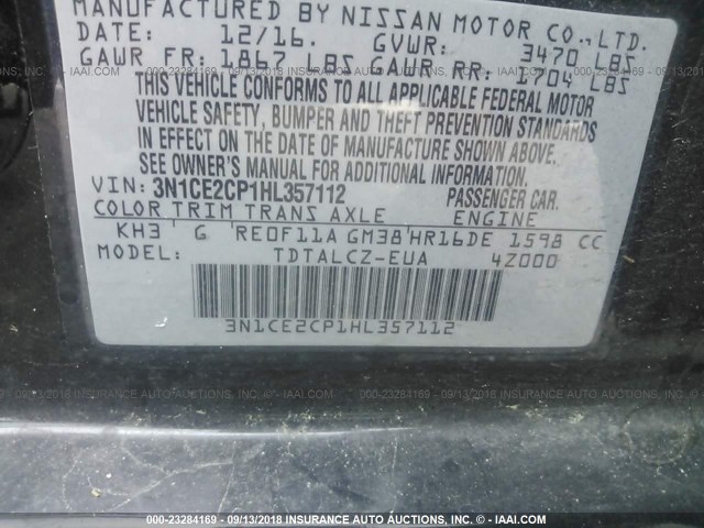 Photo 8 VIN: 3N1CE2CP1HL357112 - NISSAN VERSA NOTE 