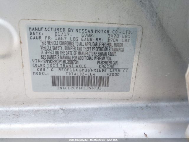 Photo 8 VIN: 3N1CE2CP1HL358731 - NISSAN VERSA NOTE 