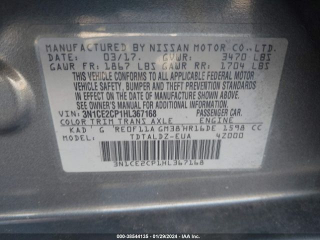 Photo 8 VIN: 3N1CE2CP1HL367168 - NISSAN VERSA NOTE 