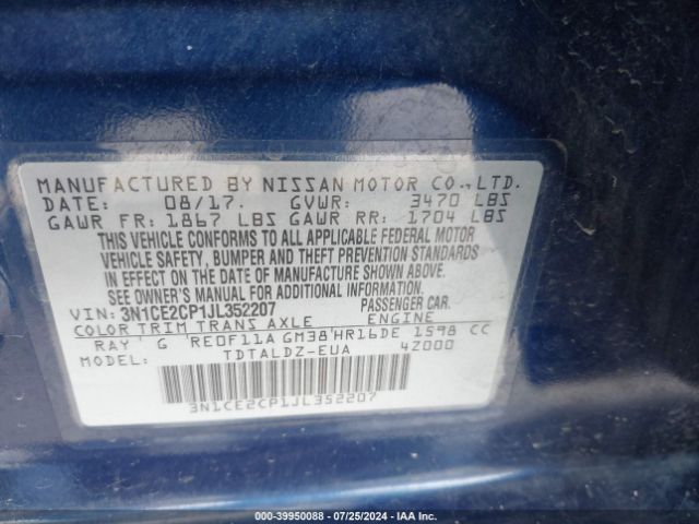 Photo 8 VIN: 3N1CE2CP1JL352207 - NISSAN VERSA NOTE 