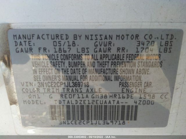 Photo 8 VIN: 3N1CE2CP1JL369718 - NISSAN VERSA NOTE 