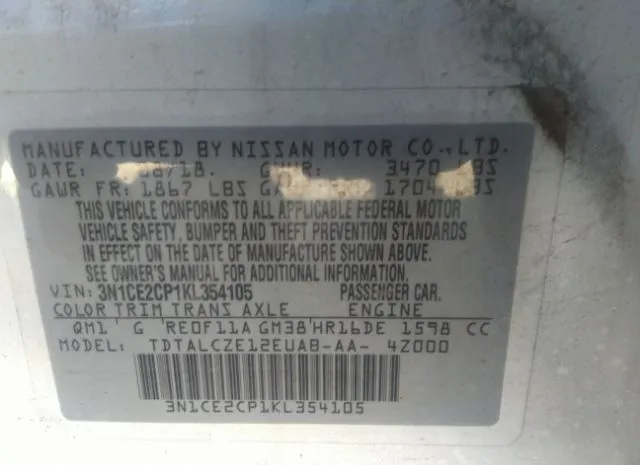 Photo 8 VIN: 3N1CE2CP1KL354105 - NISSAN VERSA NOTE 