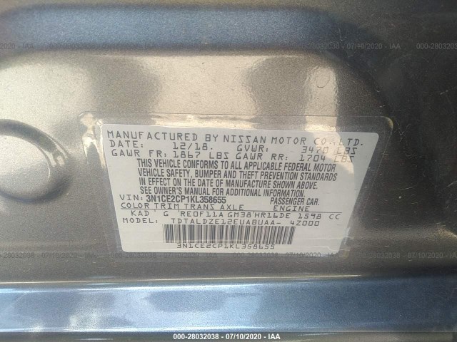 Photo 8 VIN: 3N1CE2CP1KL358655 - NISSAN VERSA NOTE 