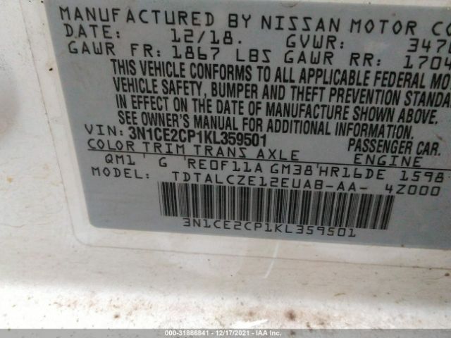 Photo 8 VIN: 3N1CE2CP1KL359501 - NISSAN VERSA NOTE 