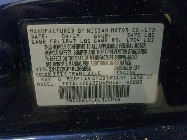 Photo 9 VIN: 3N1CE2CP1KL366058 - NISSAN VERSA NOTE 