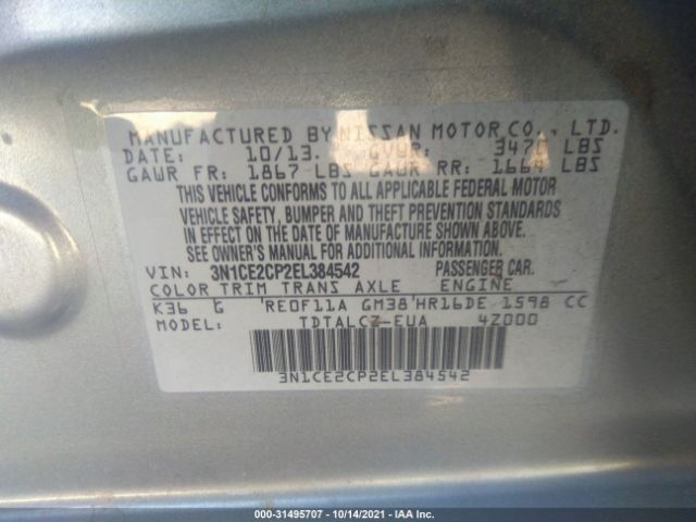 Photo 8 VIN: 3N1CE2CP2EL384542 - NISSAN VERSA NOTE 